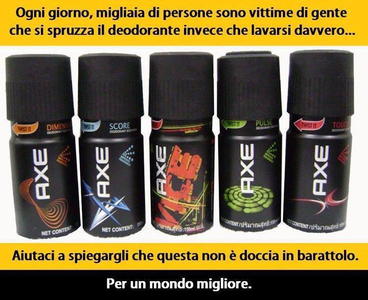 Deodorante axe non serve a sostituire la doccia