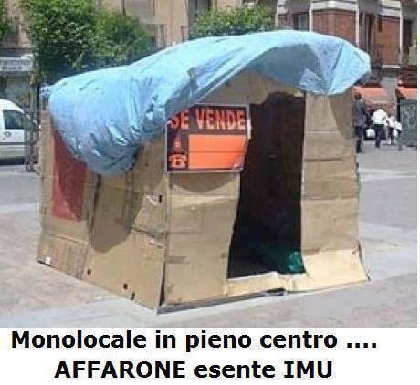 Foto Divertente: Casa in cartone con cartello vendesi