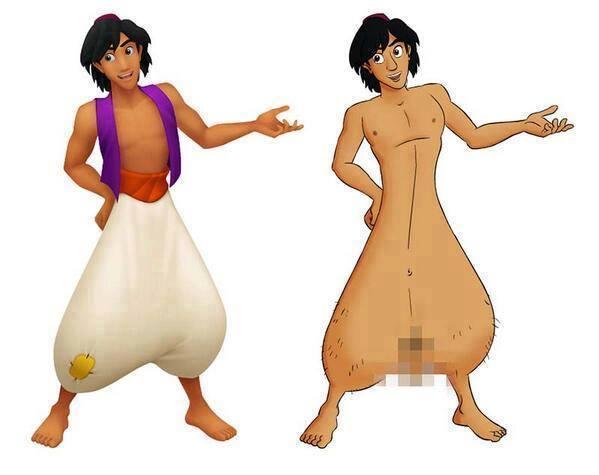 Aladin vestito e nudo