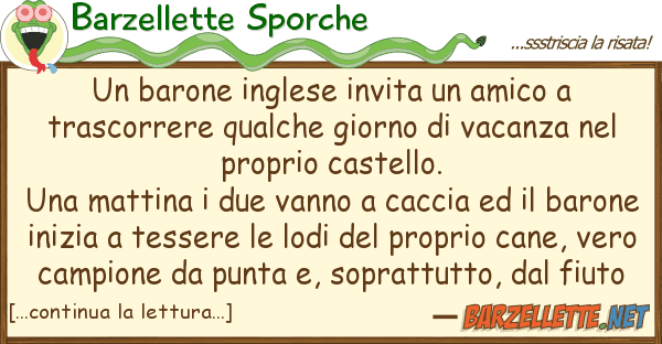 Barzellette Sporche barone inglese invita amico tras