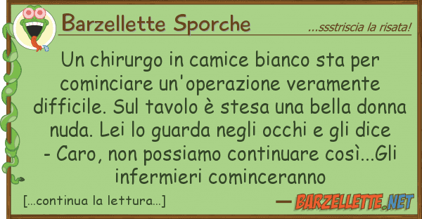 Barzellette Sporche chirurgo camice bianco sta