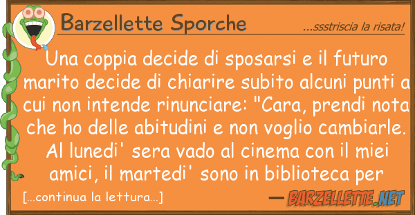 Barzellette Sporche coppia decide sposarsi futur