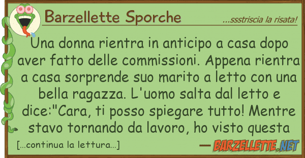 Barzellette Sporche donna rientra anticipo casa dop