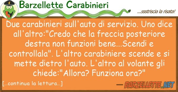 Barzellette Carabinieri due carabinieri sull'auto servizio. u