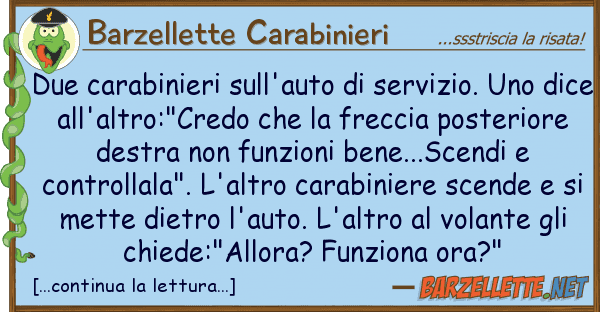 Barzellette Carabinieri due carabinieri sull'auto servizio. u