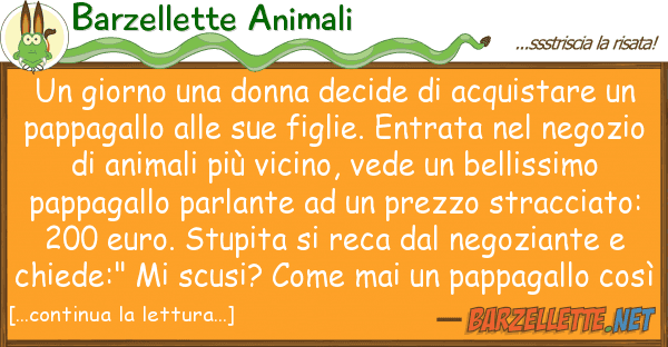 Barzellette Animali giorno donna decide acquistare