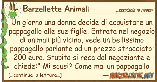 Barzellette Animali giorno donna decide acquistare