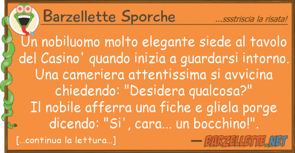 Barzellette Sporche nobiluomo molto elegante siede tav