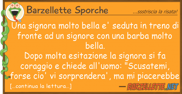 Barzellette Sporche signora molto bella e' seduta tre