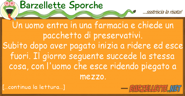 Barzellette Sporche uomo entra farmacia chiede u