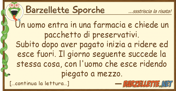 Barzellette Sporche uomo entra farmacia chiede u