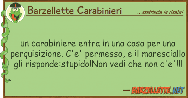 Barzellette Carabinieri carabiniere entra casa