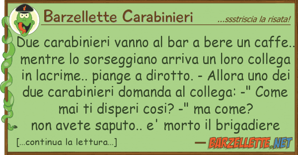Barzellette Carabinieri due carabinieri vanno bar bere