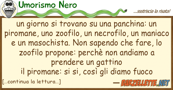 Umorismo Nero giorno trovano panchina: