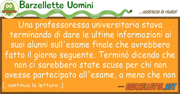 Barzellette Uomini professoressa universitaria stava te
