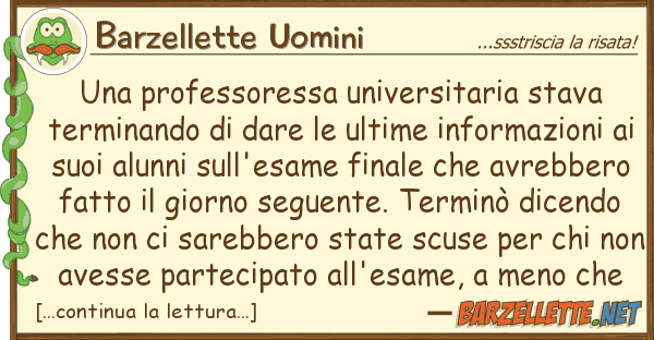 Barzellette Uomini professoressa universitaria stava te