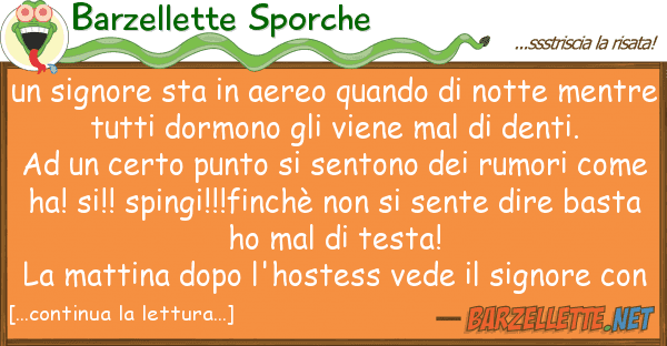 Barzellette Sporche signore sta aereo quando notte