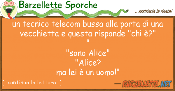 Barzellette Sporche tecnico telecom bussa porta u