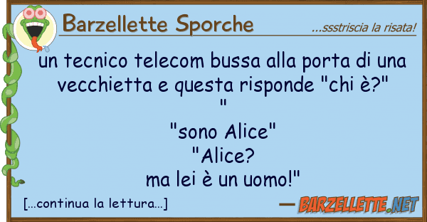 Barzellette Sporche tecnico telecom bussa porta u