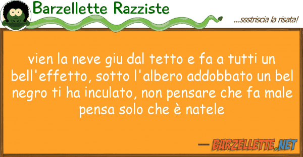 Barzellette Razziste vien neve giu tetto fa