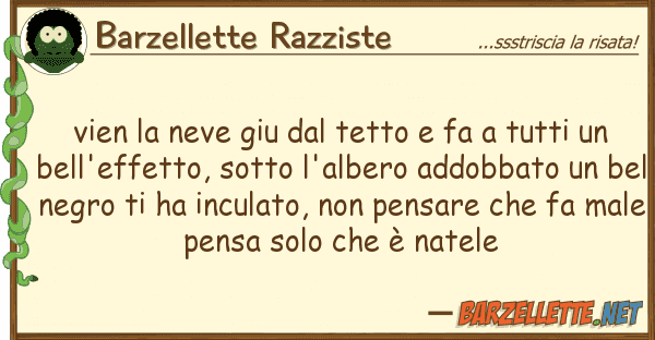 Barzellette Razziste vien neve giu tetto fa