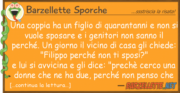 Barzellette Sporche coppia ha figlio quarantanni