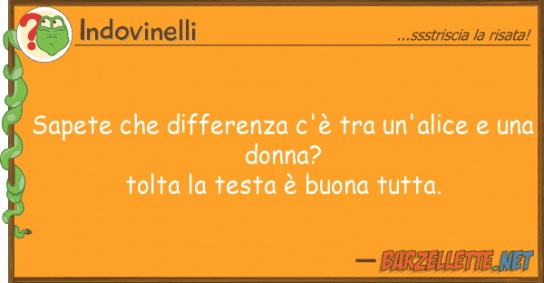 Indovinelli sapete differenza c'è un'alice
