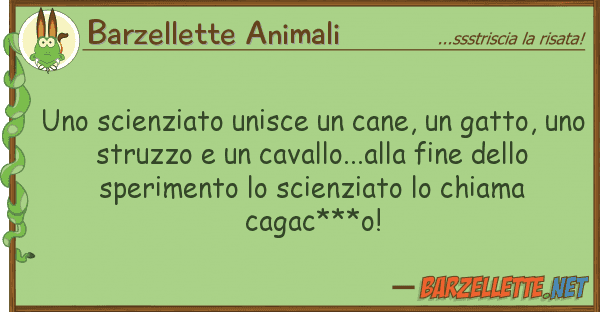Barzellette Animali scienziato unisce cane, gatto,