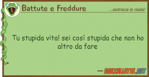 Battute e Freddure stupida vita! sei così stupida n