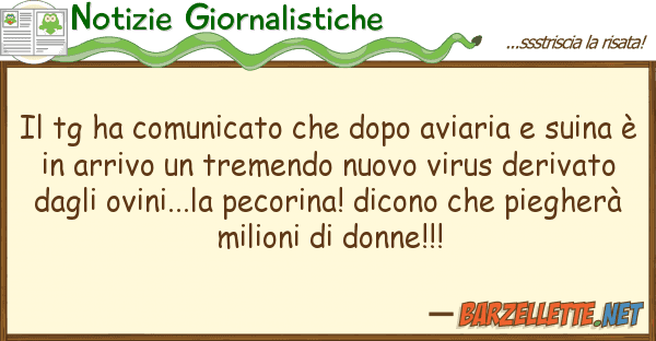 Notizie Giornalistiche tg ha comunicato dopo aviaria s