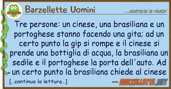 Barzellette Uomini tre persone: cinese, brasiliana