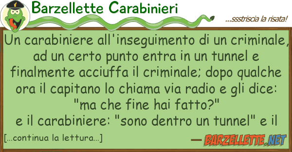 Barzellette Carabinieri carabiniere all'inseguimento cr
