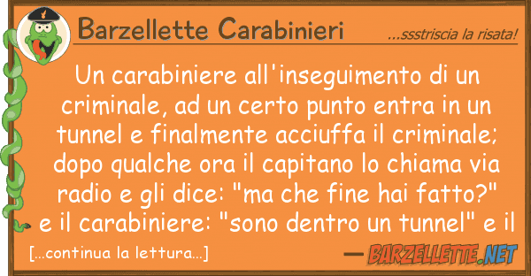 Barzellette Carabinieri carabiniere all'inseguimento cr