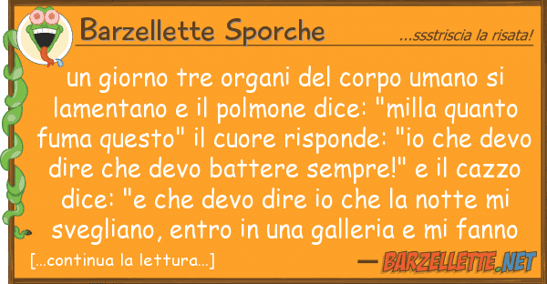 Barzellette Sporche giorno tre organi corpo umano