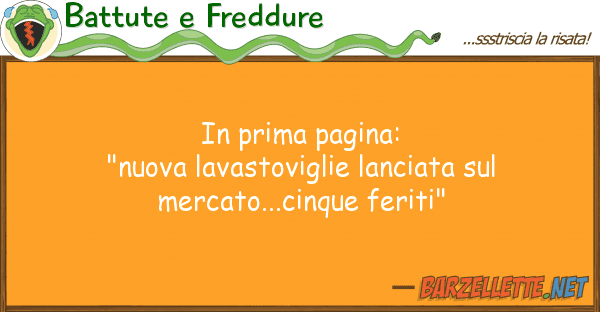 Battute e Freddure prima pagina: "nuova lavastoviglie