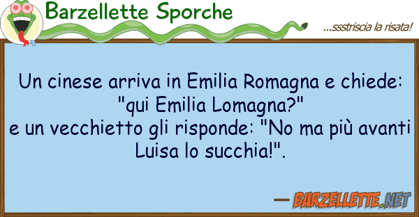 Barzellette Sporche cinese arriva emilia romagna