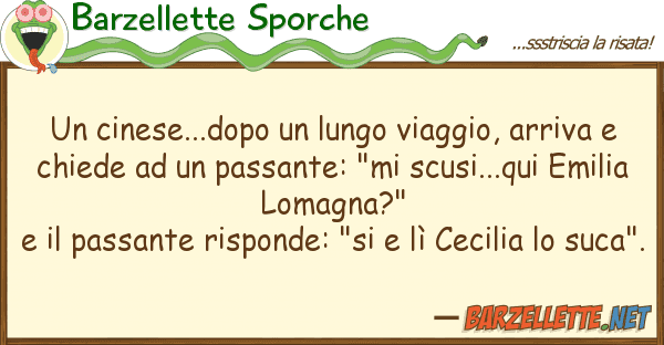 Barzellette Sporche cinese...dopo lungo viaggio, arriv
