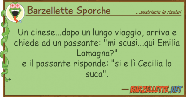 Barzellette Sporche cinese...dopo lungo viaggio, arriv