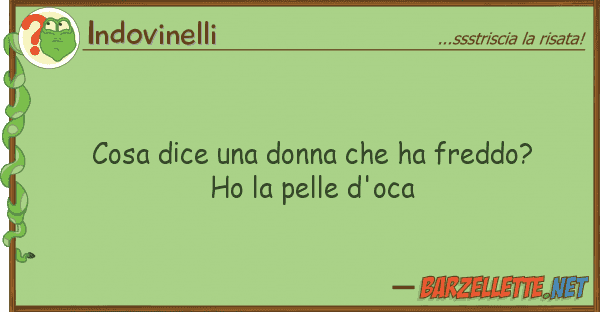 Indovinelli cosa dice donna ha freddo? ho
