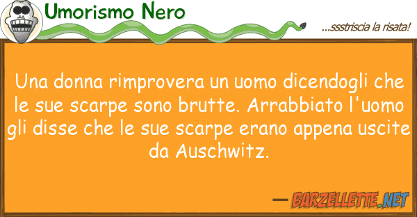 Umorismo Nero donna rimprovera uomo dicendogli