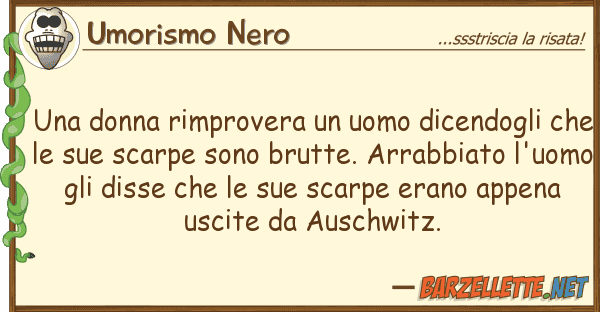 Umorismo Nero donna rimprovera uomo dicendogli
