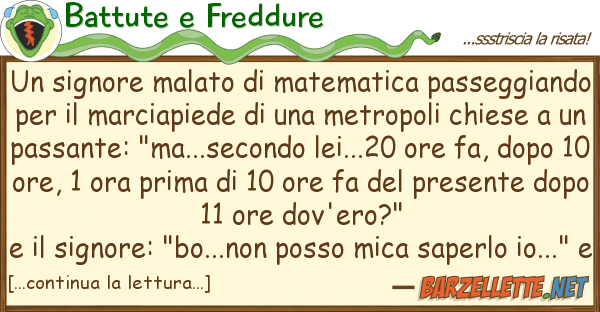 Battute e Freddure signore malato matematica passeggi