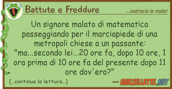 Battute e Freddure signore malato matematica passeggi