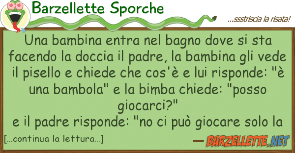 Barzellette Sporche bambina entra bagno sta