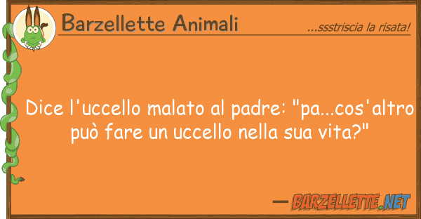 Barzellette Animali dice l'uccello malato padre: "pa...co
