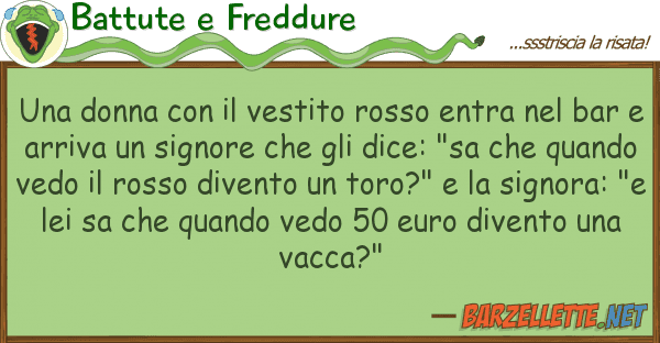Battute e Freddure donna vestito rosso entra
