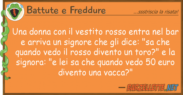 Battute e Freddure donna vestito rosso entra