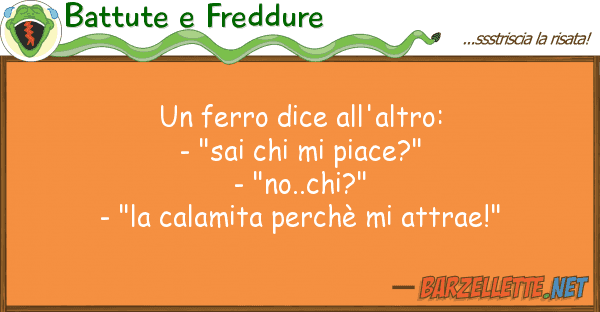 Battute e Freddure ferro dice all'altro: - "sai