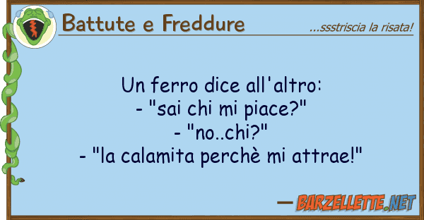 Battute e Freddure ferro dice all'altro: - "sai