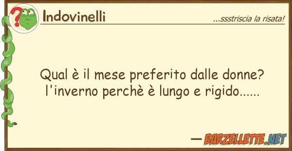 Indovinelli qual è mese preferito donne?
